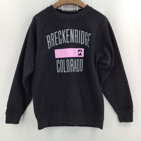 Breckenridge Colorado Graphic Crewneck Sweatshirt Unisex M Gray Pullover - Picture 1 of 5